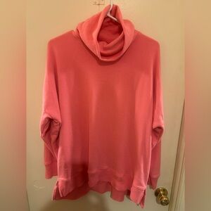 aerie Coral Pink Cowl Neck Pullover